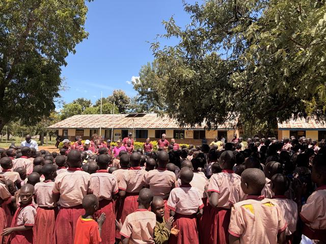 A school assembly before screening