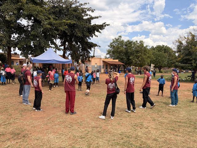 The outreach team on the field